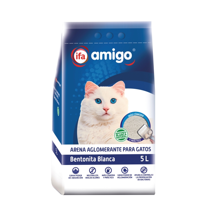 arena gatos bentonita blanca, 5l - El Jamón