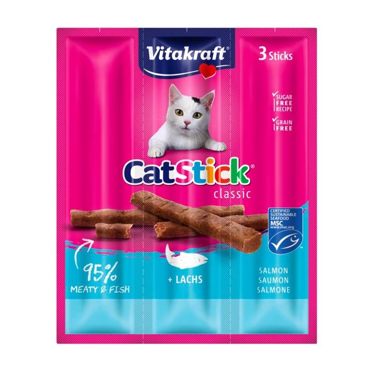 snack cat sticks mini salmón, pk-3