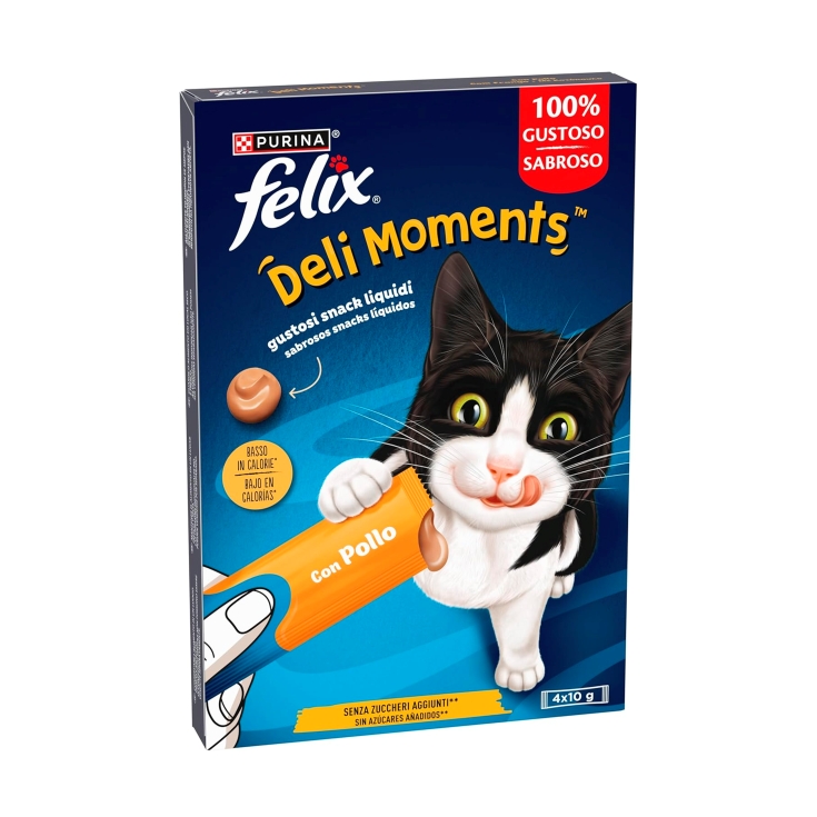snack líquido gatos pollo deli moments, pk-4