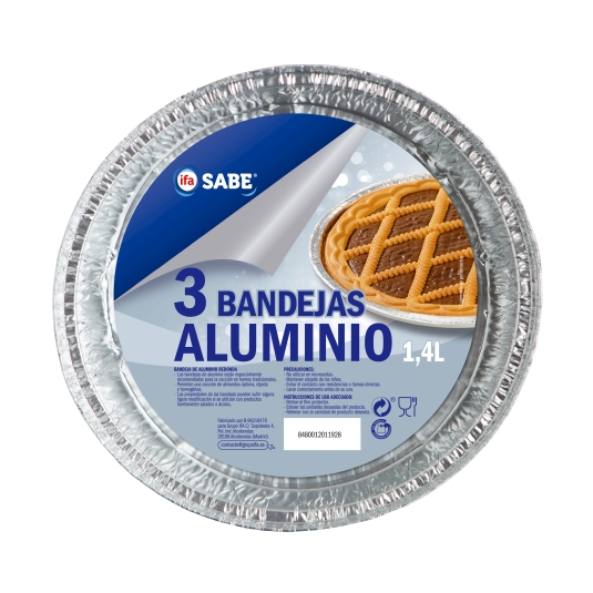 bandeja aluminio redonda 1.4l, pk-3