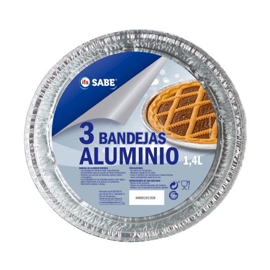 bandeja aluminio redonda 1.4l, pk-3