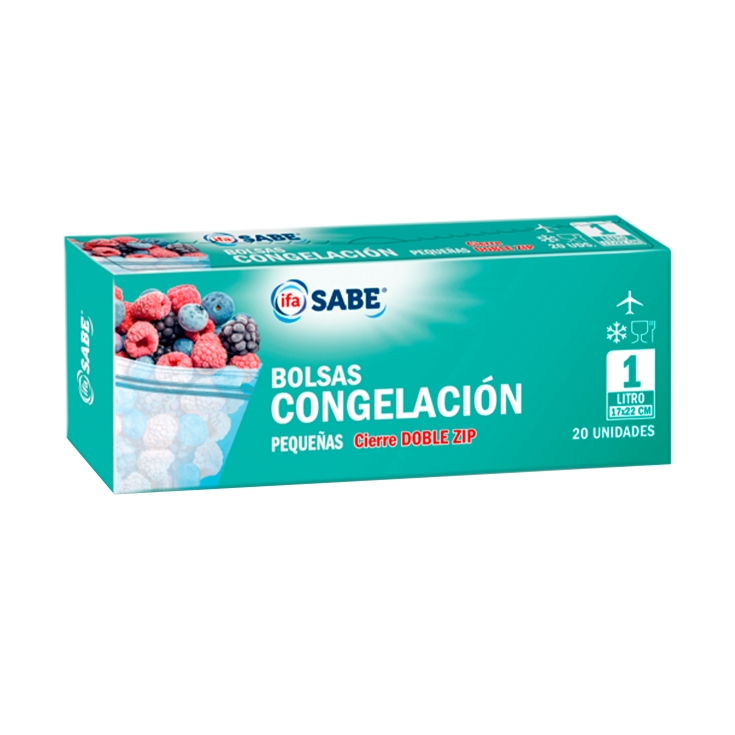 BOLSAS PARA CONGELAR CON CORDÓN DE CIERRE 1 LT EVERYDAY - CAJA 75 UND