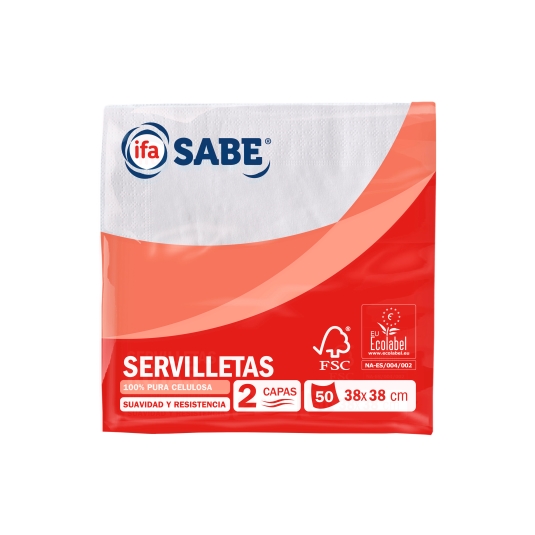 servilletas blancas 2 capas, 50ud