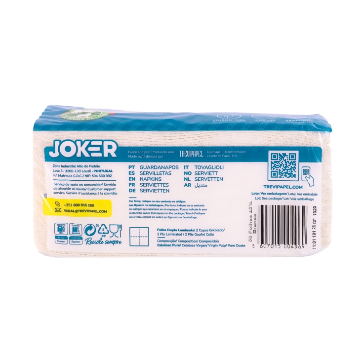 servilletas blancas 40x40, 50ud