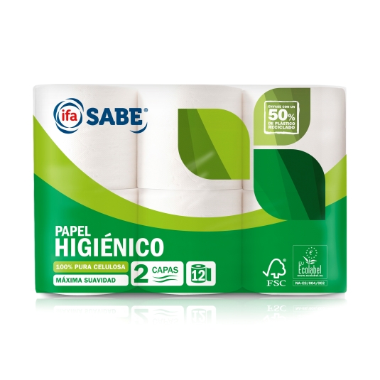 papel higiénico 2 capas, pk-12