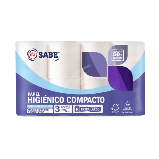 papel higiénico 3 capas, pk-8