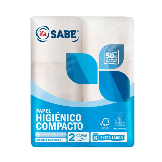 papel higiénico doble 2 capas, pk-6