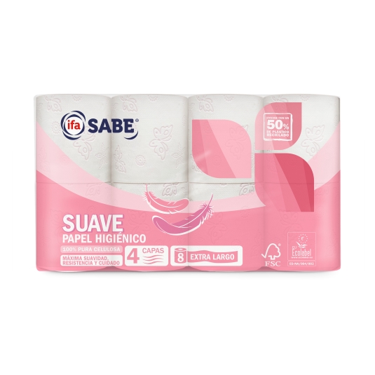 papel higiénico suave, pk-8