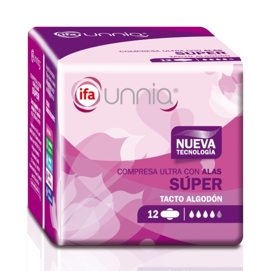 compresa super con alas, 12ud