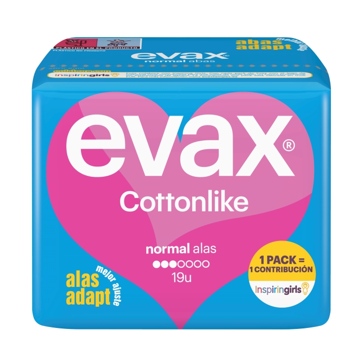 compresas cottonlike normal con alas, 19ud