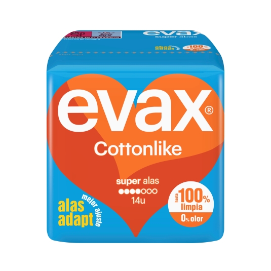 compresa cottonlike super con alas, 14ud