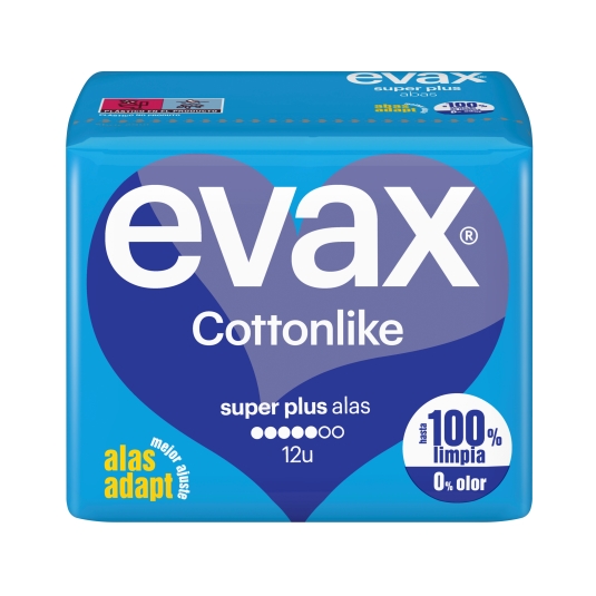 compresa cottonlike super plus con alas, 12ud