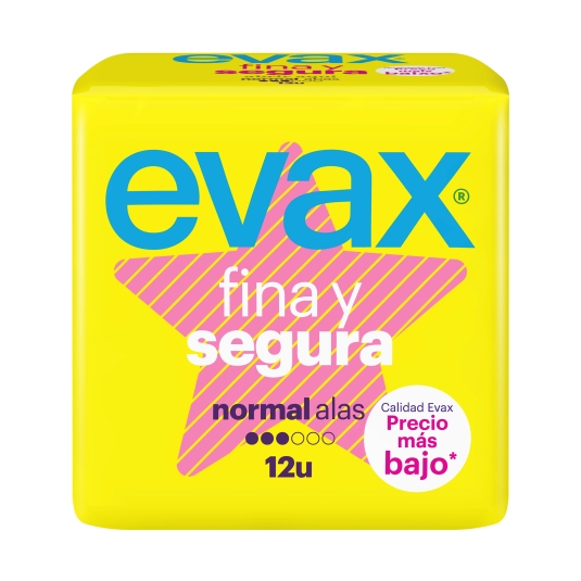 compresa fina & segura normal con alas, 12ud