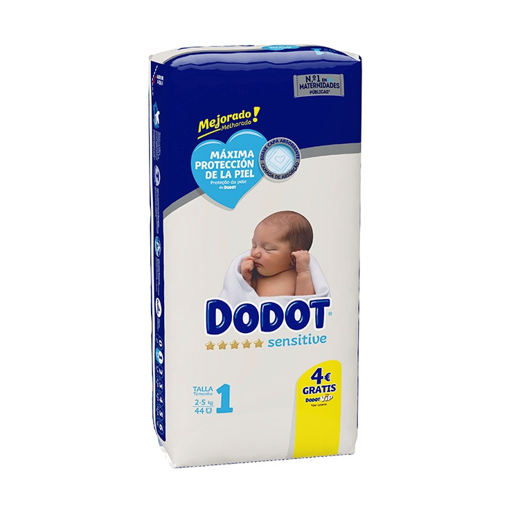 Dodot Sensitive, Talla 1, 4 packs de 30 [120 pañales] 