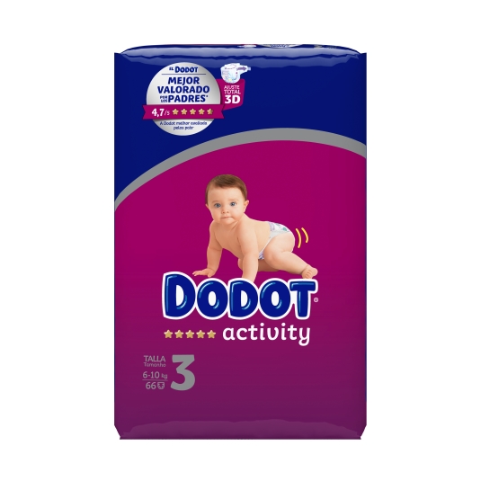 pañal activity t-3 6-10kg, 66ud