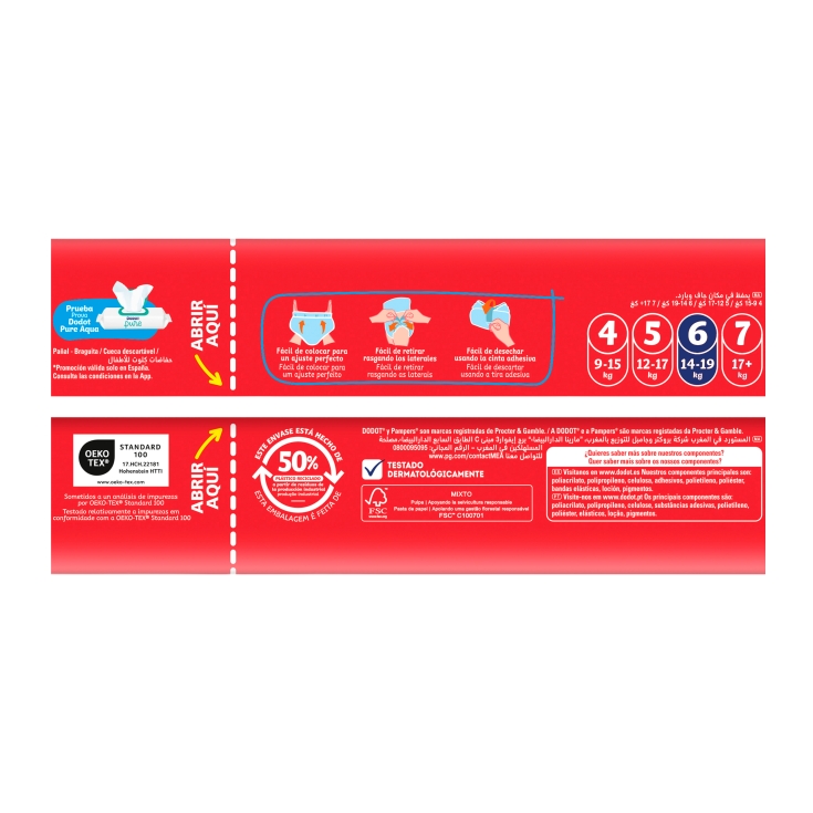 pañal braga pants talla 6 antifuga, 27ud