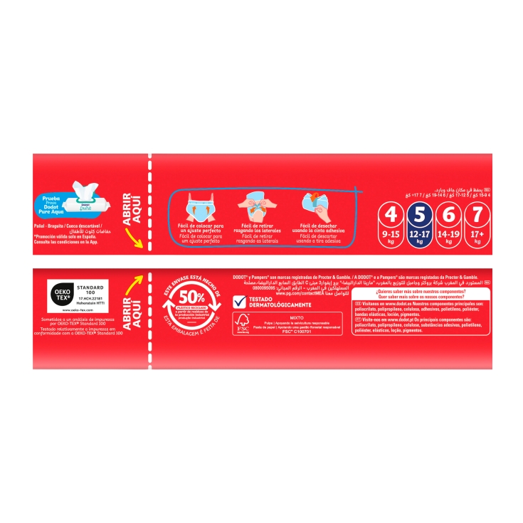 pañal braga pants talla 5 antifuga, 30ud