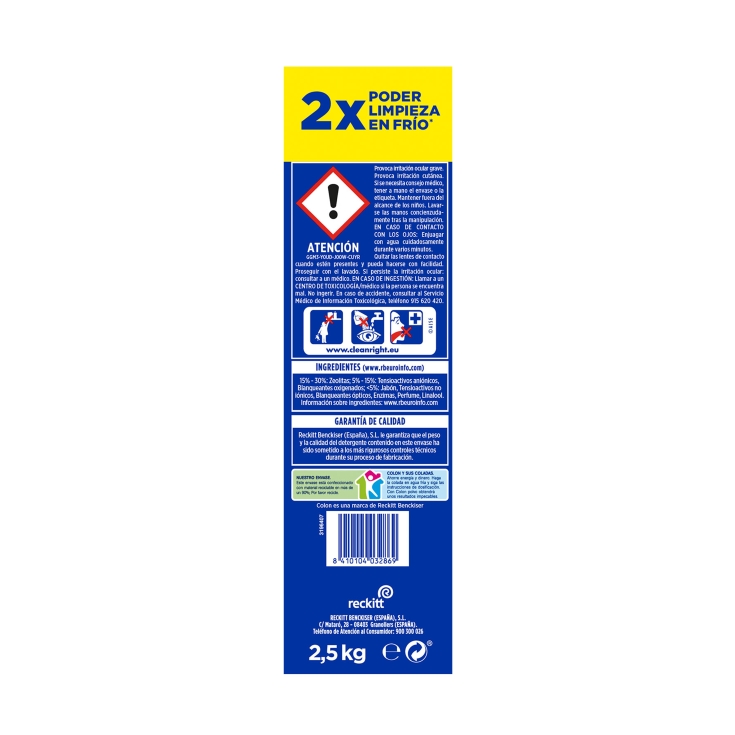 detergente polvo activo, 50 lavados