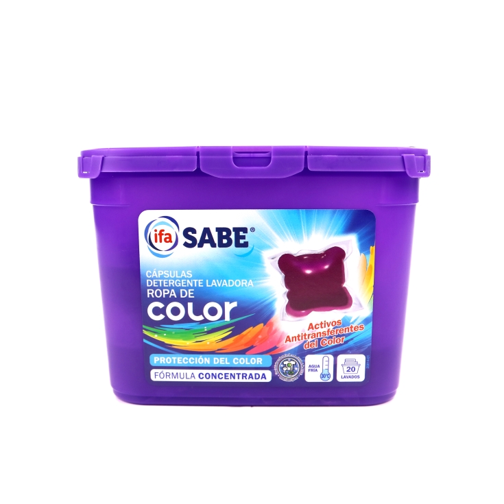 detergente cápsulas ropa color, 20lav