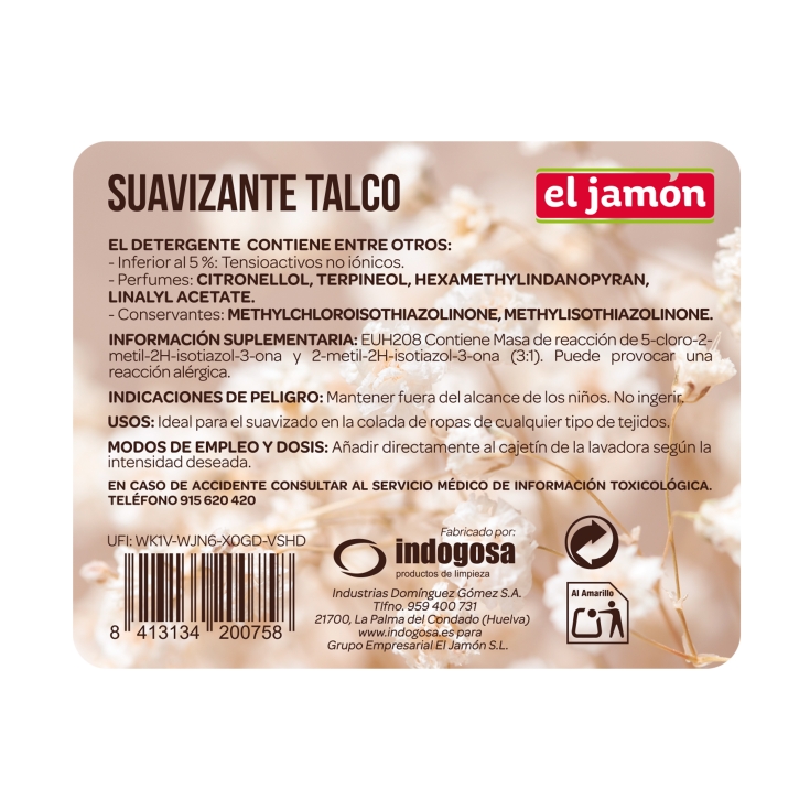 suavizante talco, 60lav