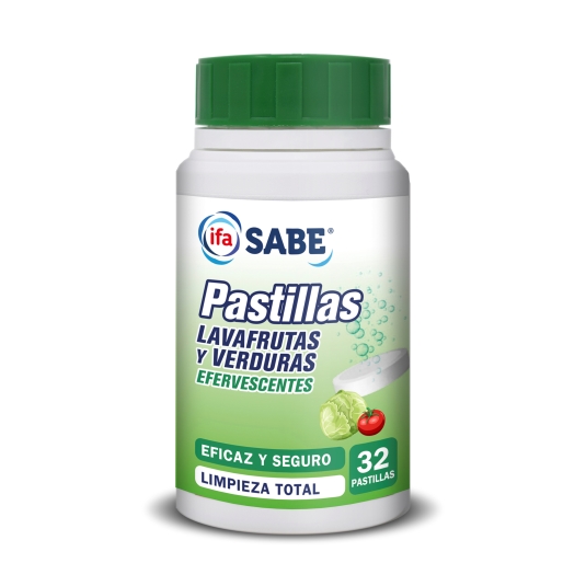 pastillas lavafrutas y verduras, 32ud