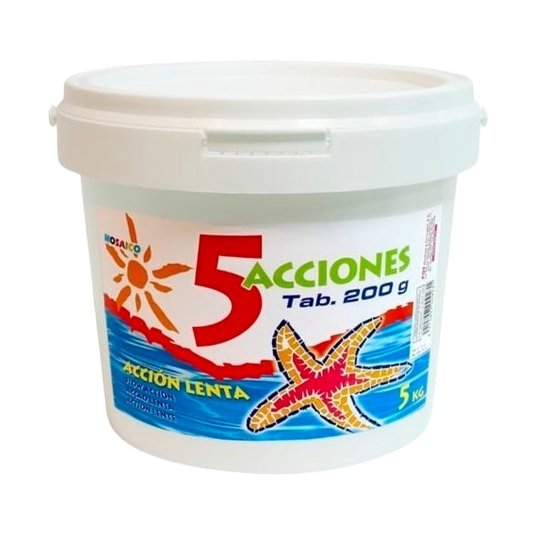 cloro 5 acciones acción lenta, 5kg