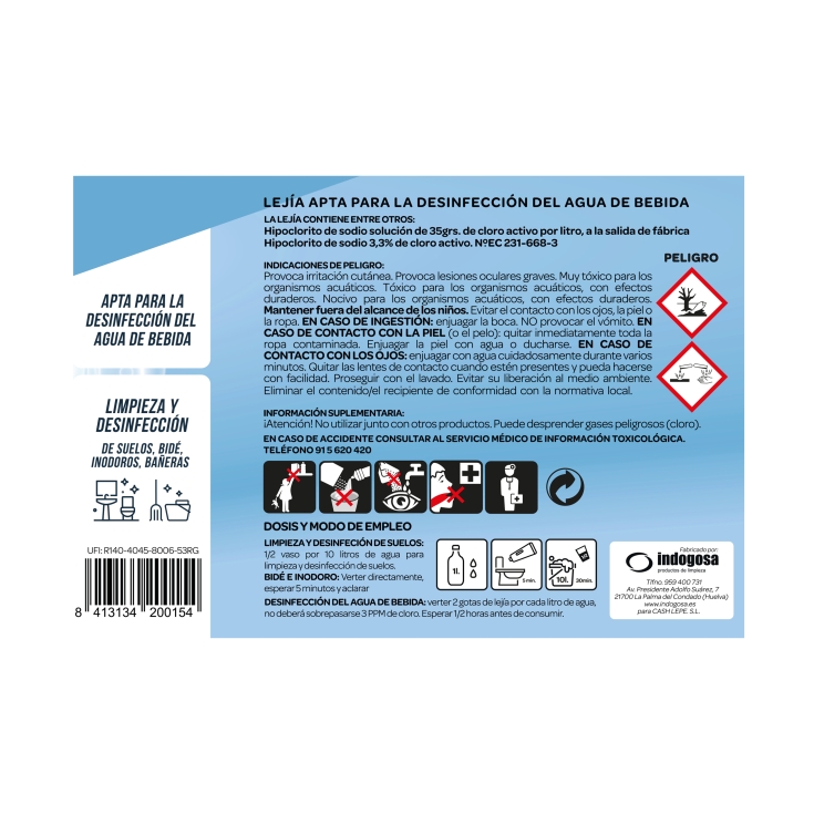 lejía amarilla, 2l
