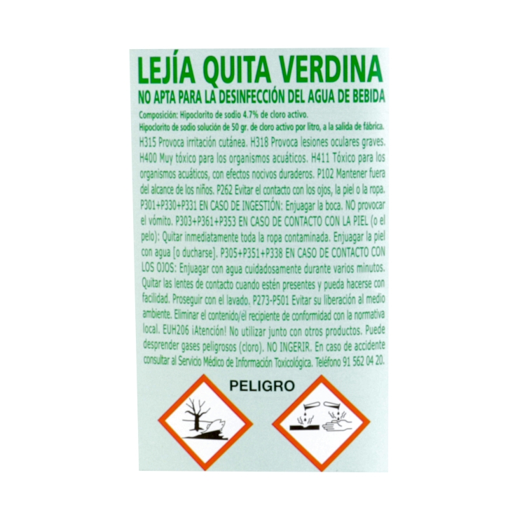 lejía quitaverdinas, 4l