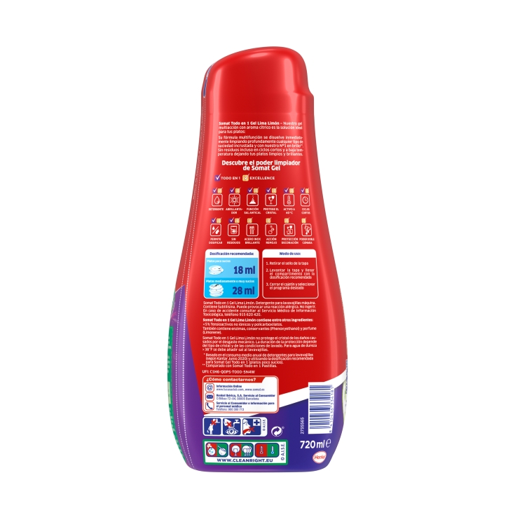lavavajillas gel limón t&1, 40lav