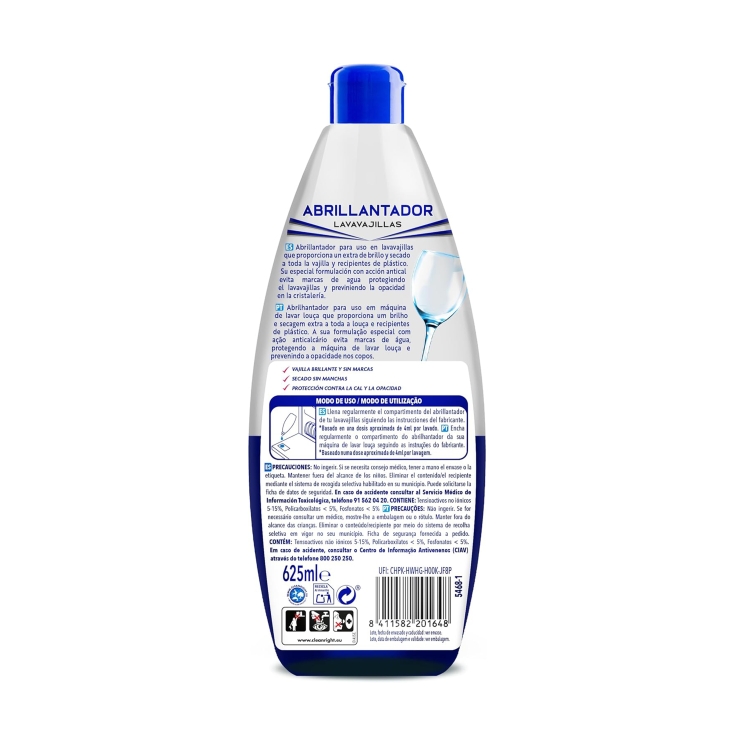 abrillantador lavavajillas todo en 1, 625ml