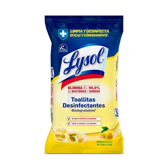 toallitas desinfectantes multiusos limón,30ud