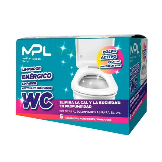 limpiador wc polvo monodosis, 6ud