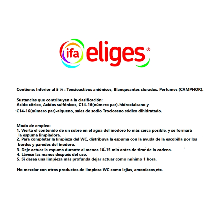 limpiador wc polvo activo, 4ud