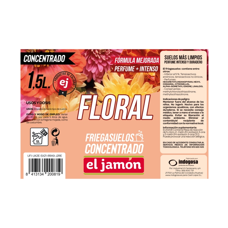 friegasuelos concentrado floral, 1.5l
