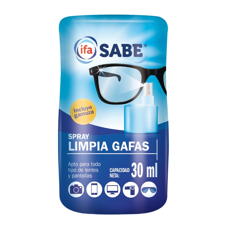 limpiagafas con gamuza, 30ml