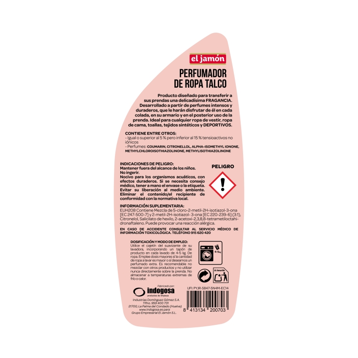 perfumador líquido ropa talco, 30lav
