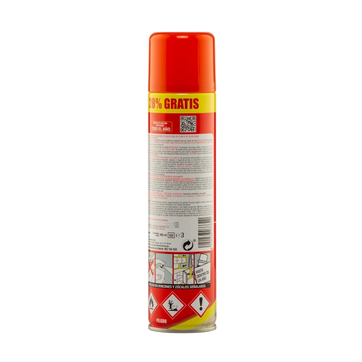 insecticida laca cucarachas y hormigas, 400ml