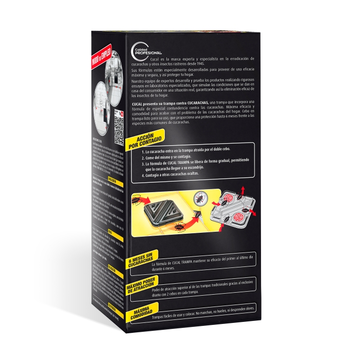 trampas mata cucarachas doble cebo, 6ud