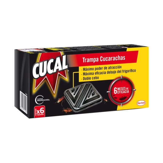 trampas mata cucarachas doble cebo, 6ud