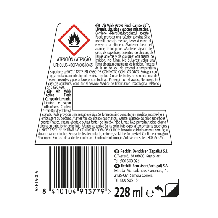 recambio ambientador active fresh lavanda, ud