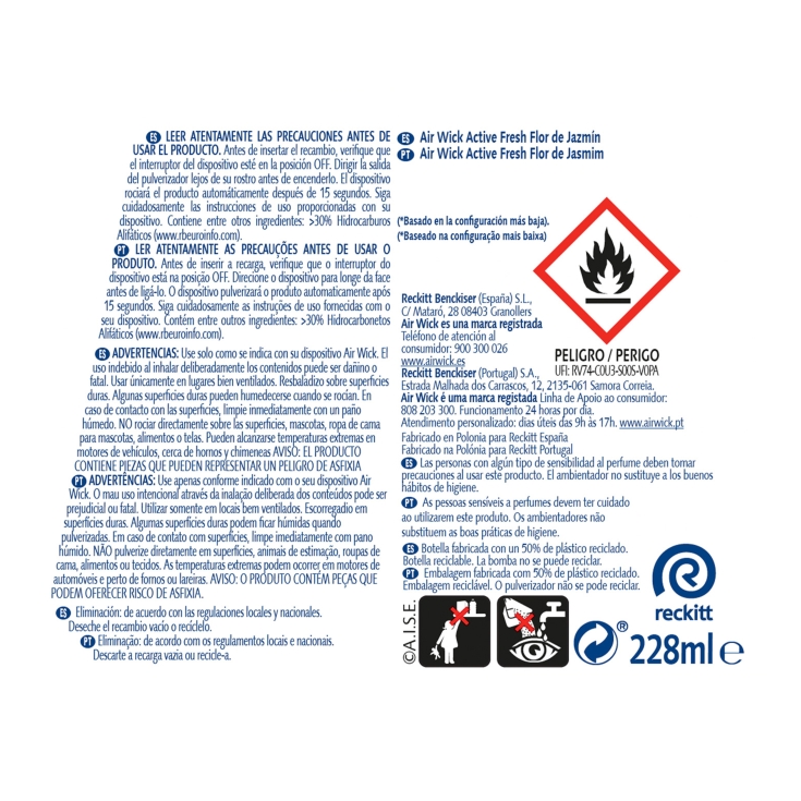 recambio ambientador active fresh jazmín, ud