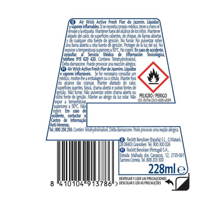 recambio ambientador active fresh jazmín, ud