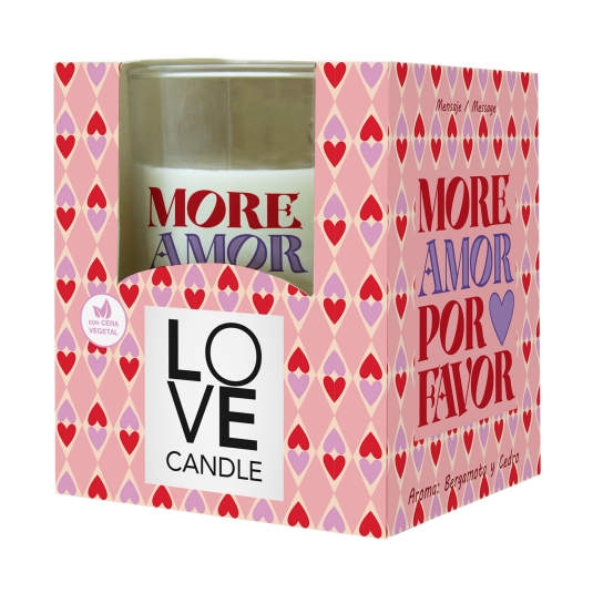 vela perfumada love candle rosa, ud