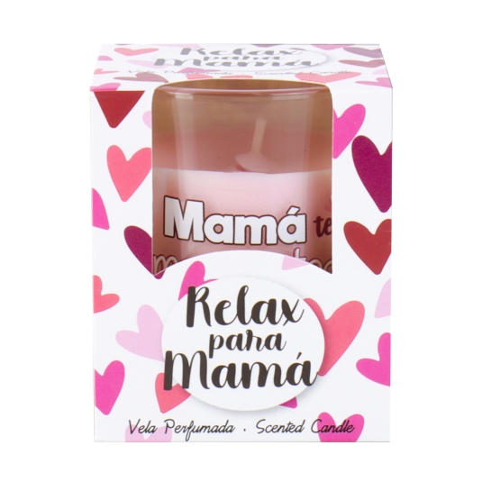 vela perfumada relax mamá corazones, ud