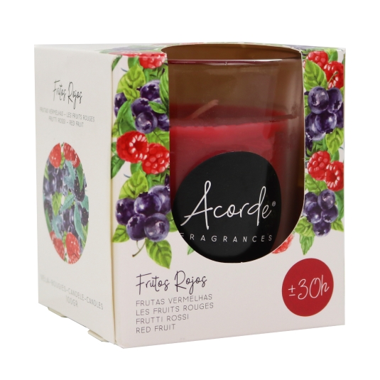 vaso vela 30 horas frutos rojos, 355g