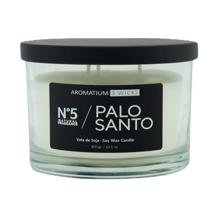 vela 3 mechas palo santo, ud