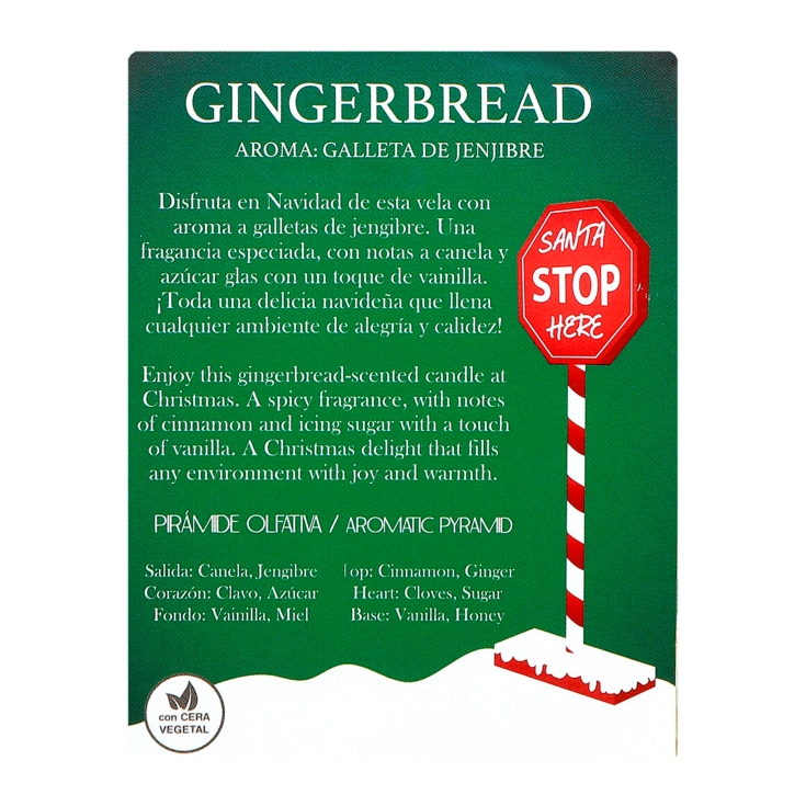 vela vaso navidad ginger bread, ud