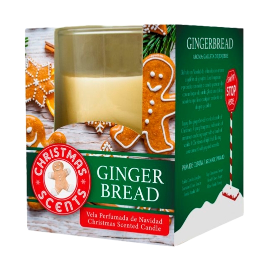 vela vaso navidad ginger bread, ud
