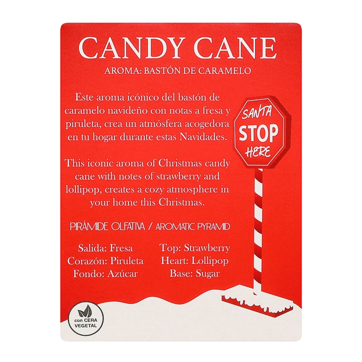 vela vaso navidad candy cane, ud