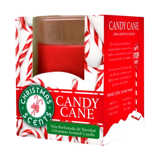 vela vaso navidad candy cane, ud